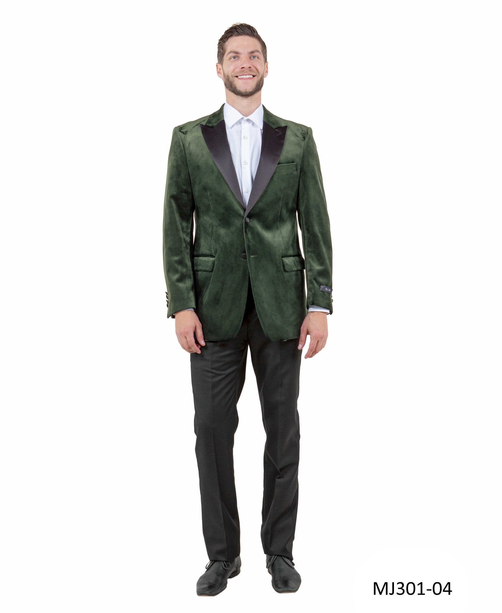 Men's Modern Fit Sport Coat w/ Satin Peak Lapel - Bundle Bus