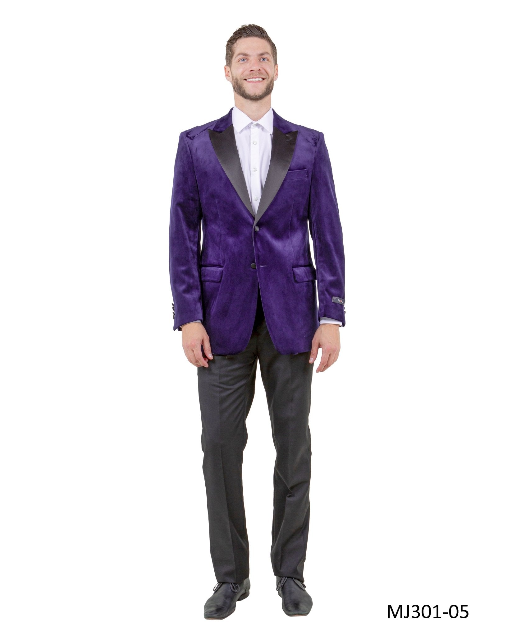 Men's Modern Fit Sport Coat w/ Satin Peak Lapel - Bundle Bus