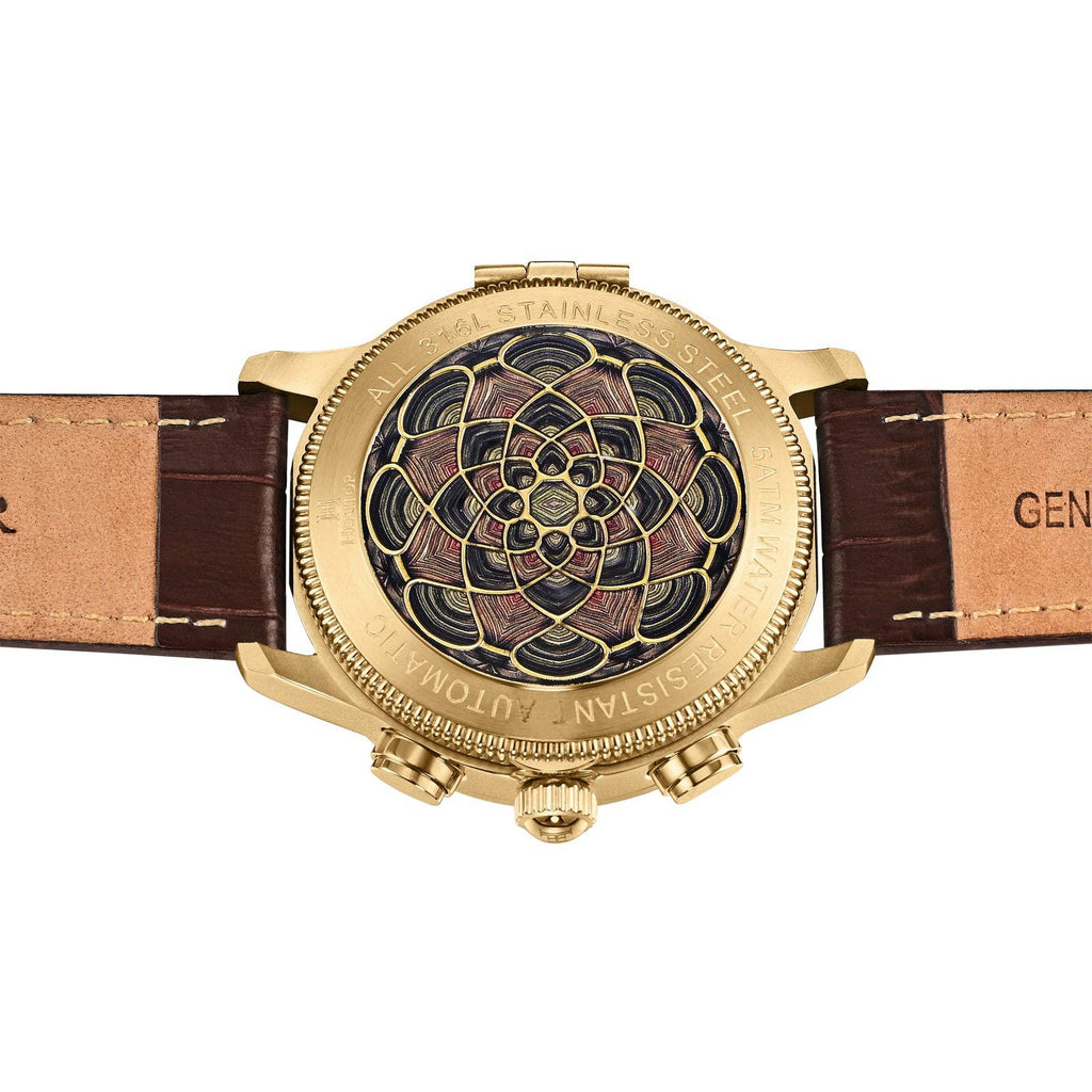 Heritor Automatic Apostle Leather Band Watch with Day/Date