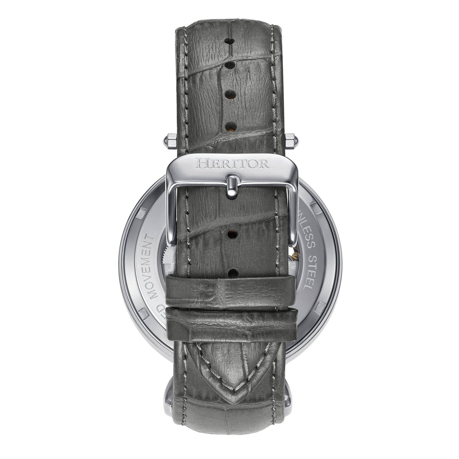 Heritor Automatic Lincoln Semi-Skeleton Leather-Band Watch
