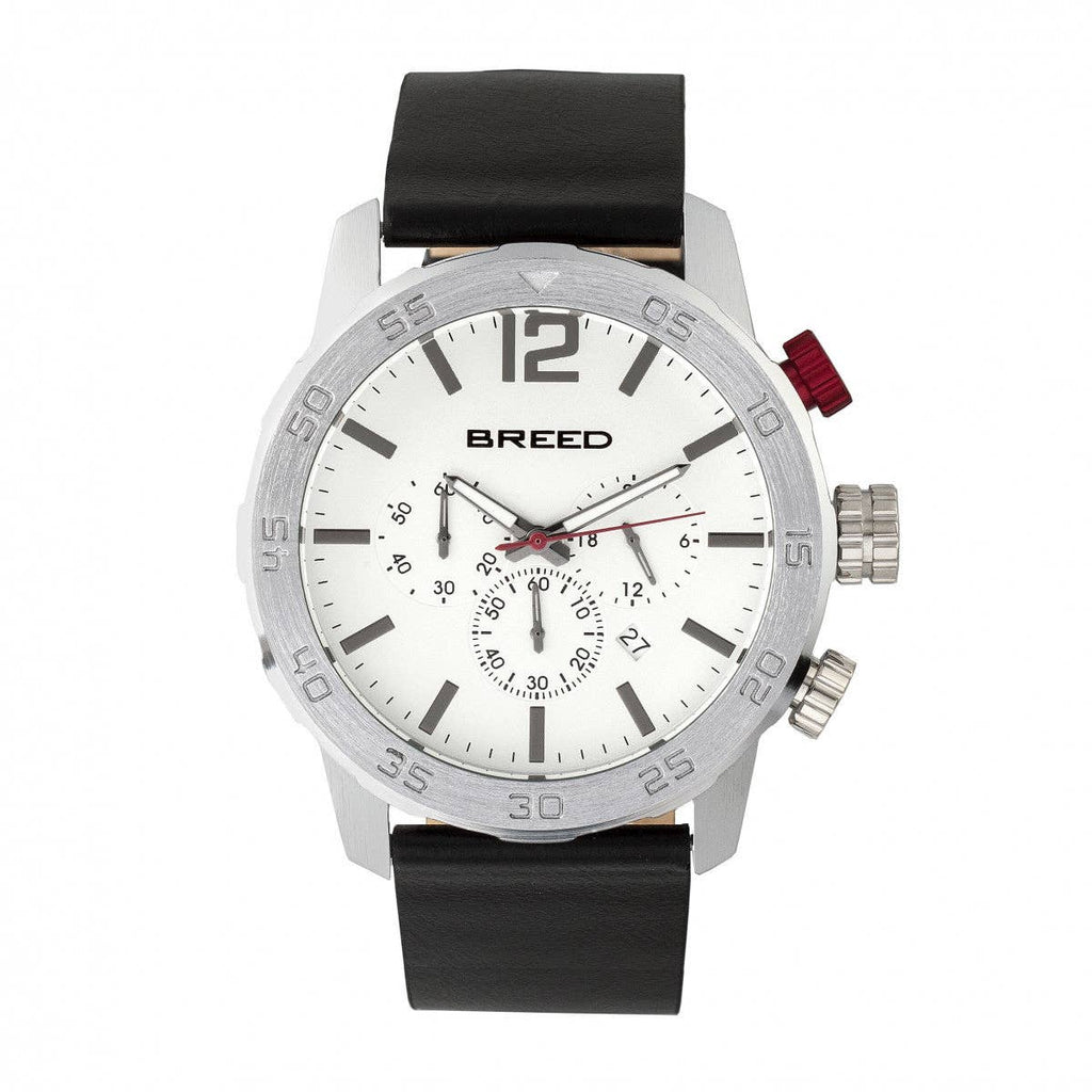 Breed Manuel Chronograph Leather-Band Watch with Date