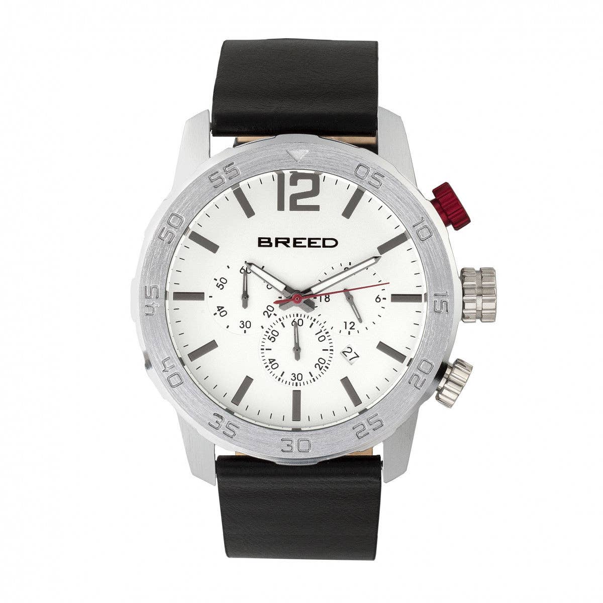 Breed Manuel Chronograph Leather-Band Watch with Date