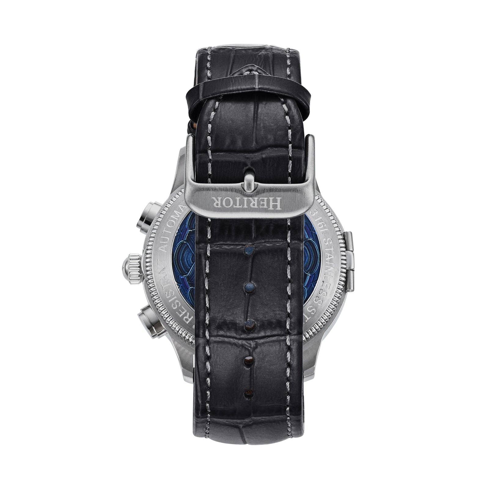 Heritor Automatic Apostle Leather Band Watch with Day/Date