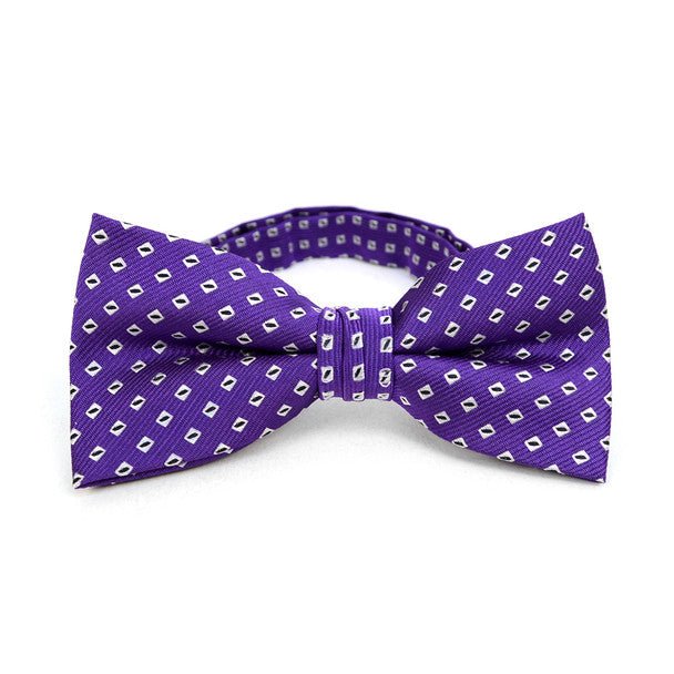 3pc Men's Purple Clip-on Suspenders, Dots Bow Tie & Hanky Sets - FYBTHSU-PUR#2 - Bundle Bus