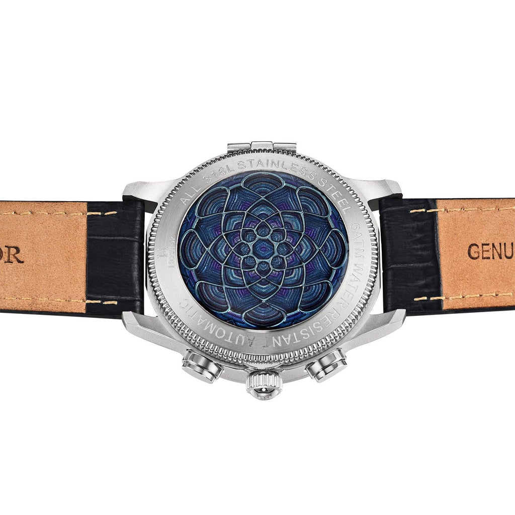 Heritor Automatic Apostle Leather Band Watch with Day/Date