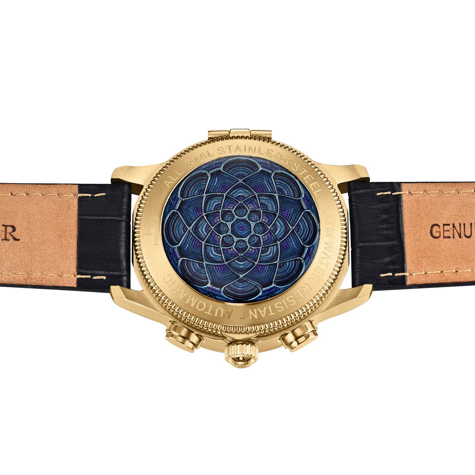 Heritor Automatic Apostle Leather Band Watch with Day/Date