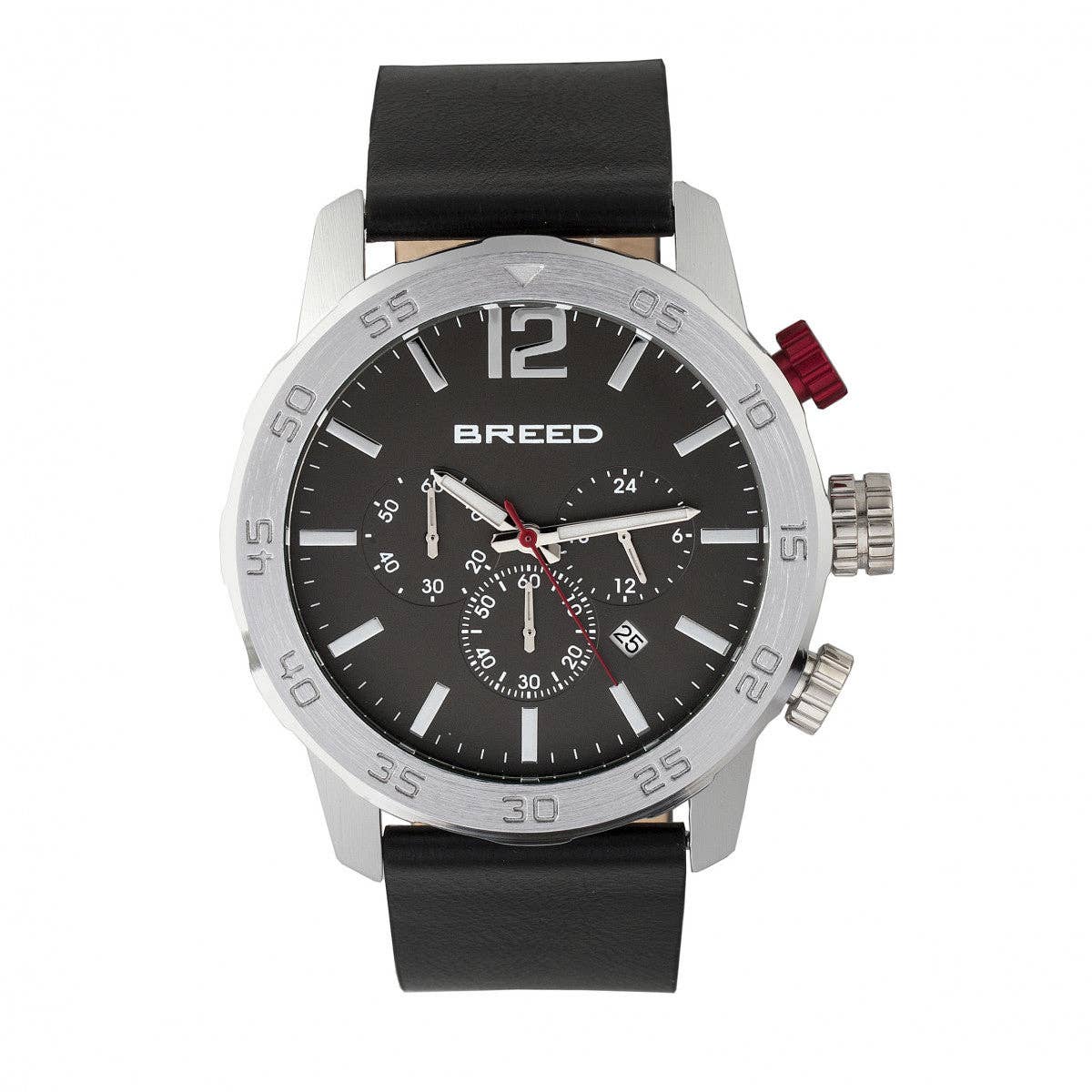 Breed Manuel Chronograph Leather-Band Watch with Date