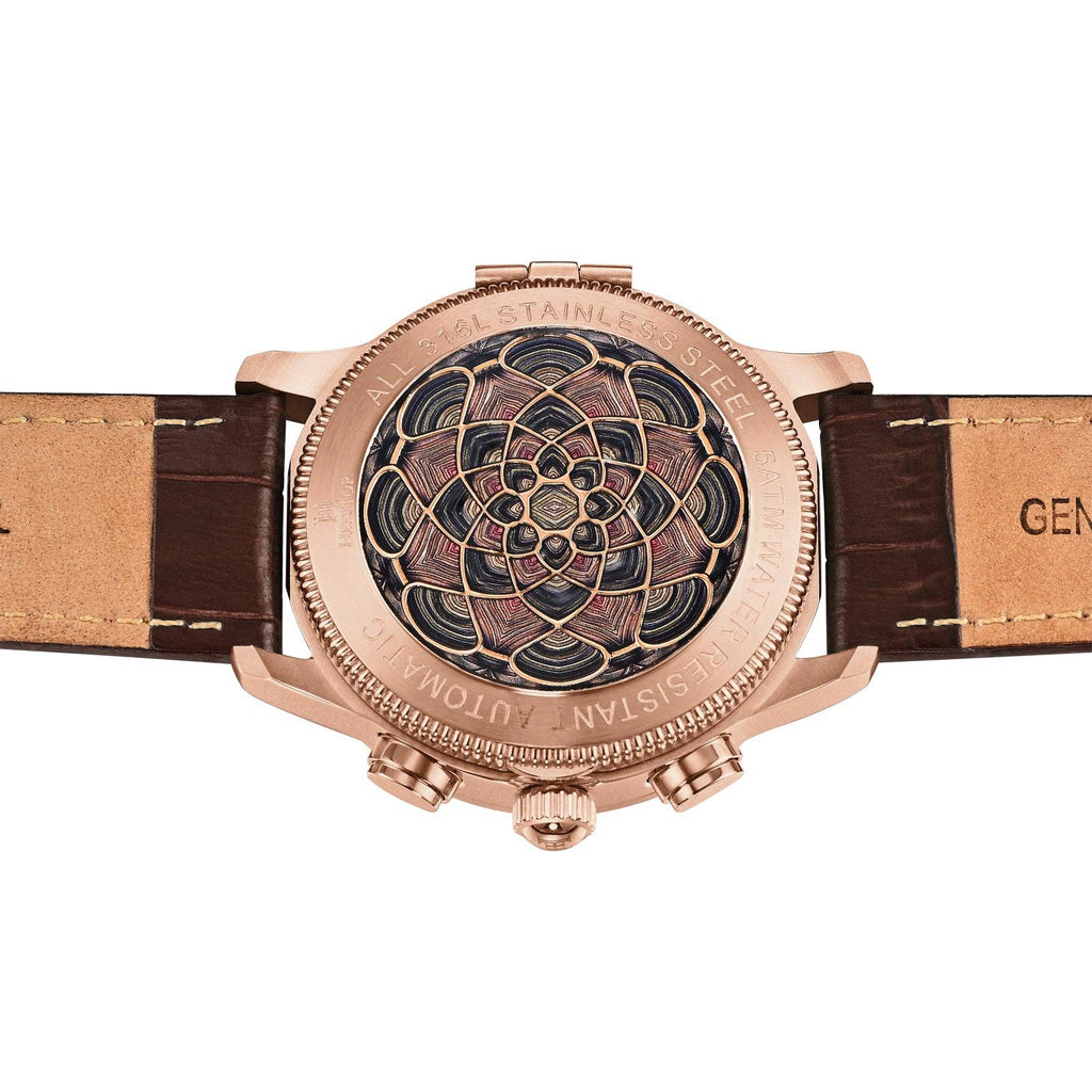 Heritor Automatic Apostle Leather Band Watch with Day/Date