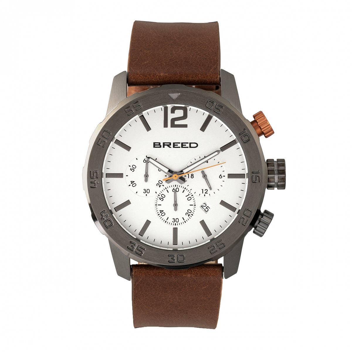Breed Manuel Chronograph Leather-Band Watch with Date