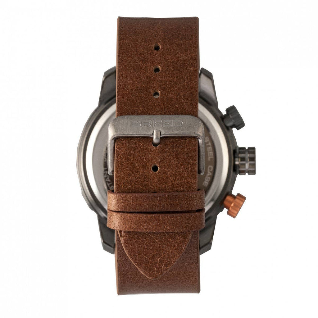 Breed Manuel Chronograph Leather-Band Watch with Date