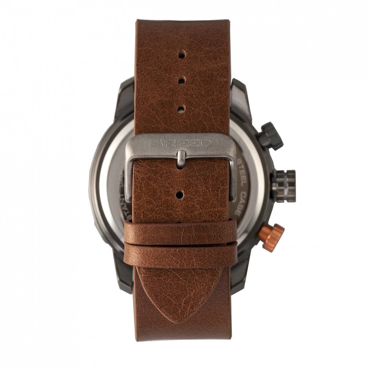 Breed Manuel Chronograph Leather-Band Watch with Date