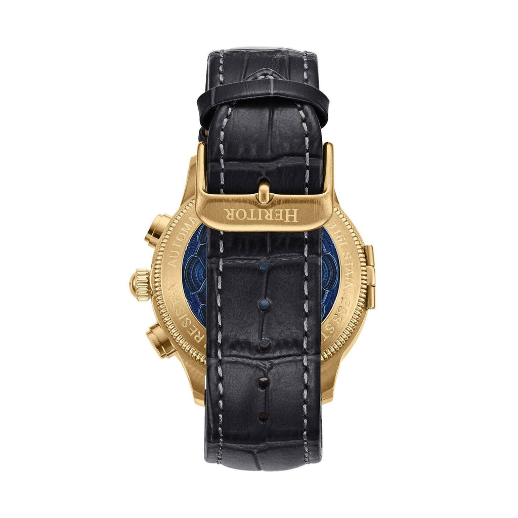 Heritor Automatic Apostle Leather Band Watch with Day/Date