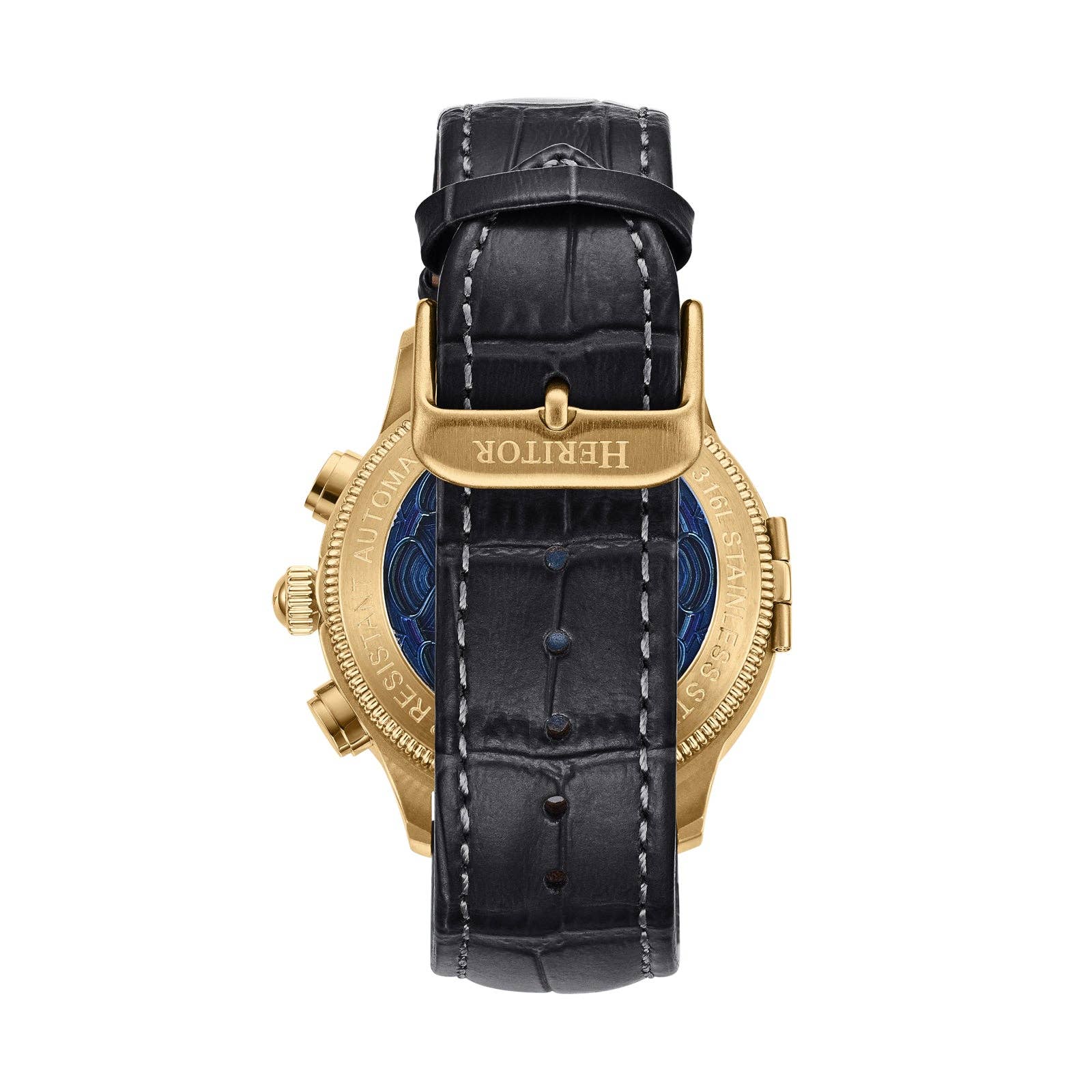 Heritor Automatic Apostle Leather Band Watch with Day/Date