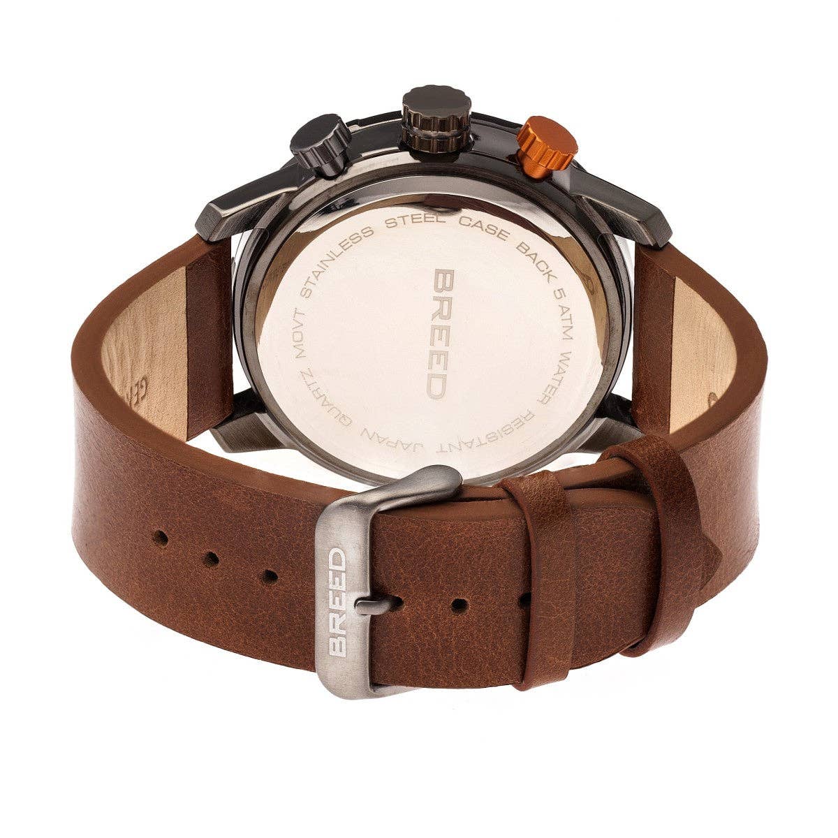 Breed Manuel Chronograph Leather-Band Watch with Date
