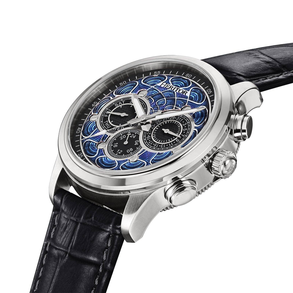 Heritor Automatic Apostle Leather Band Watch with Day/Date