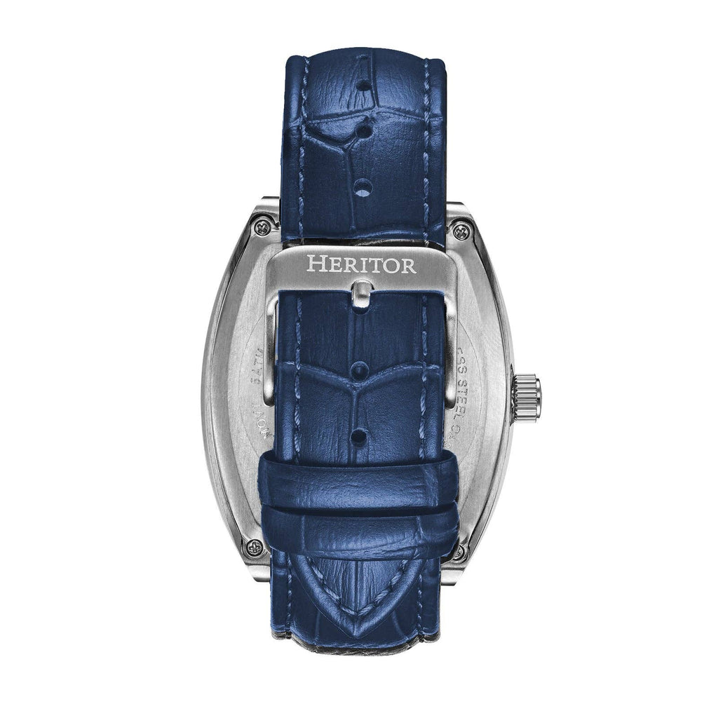 Heritor Automatic Masterson Semi-Skeleton Leather-Band Watch
