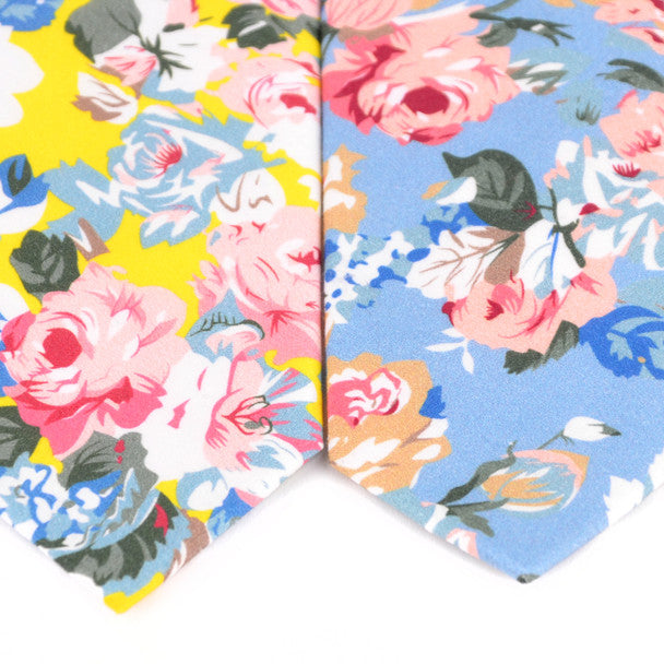 Floral Cotton Slim Tie 2.5" - NVC-FLORAL4