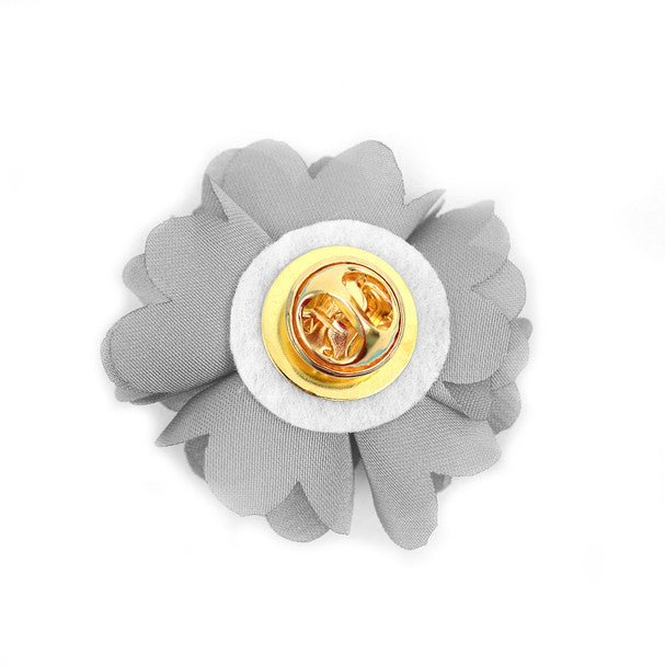 Assorted Solid Mini Bouquet Clutch Back Flower Lapel Pin 4pc Combo Set 4FLP-WHT - Bundle Bus