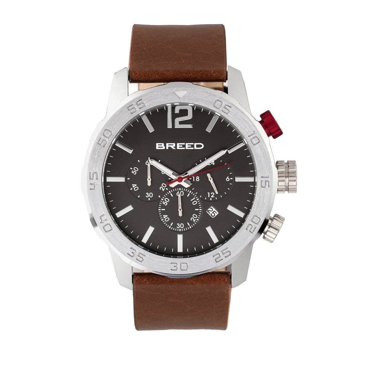 Breed Manuel Chronograph Leather-Band Watch with Date