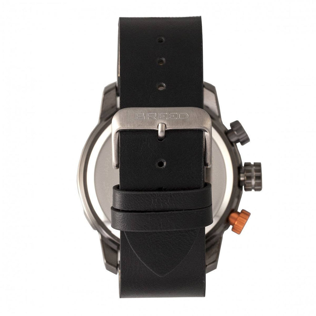 Breed Manuel Chronograph Leather-Band Watch with Date