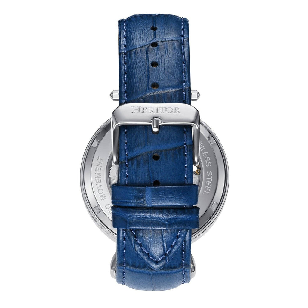 Heritor Automatic Lincoln Semi-Skeleton Leather-Band Watch