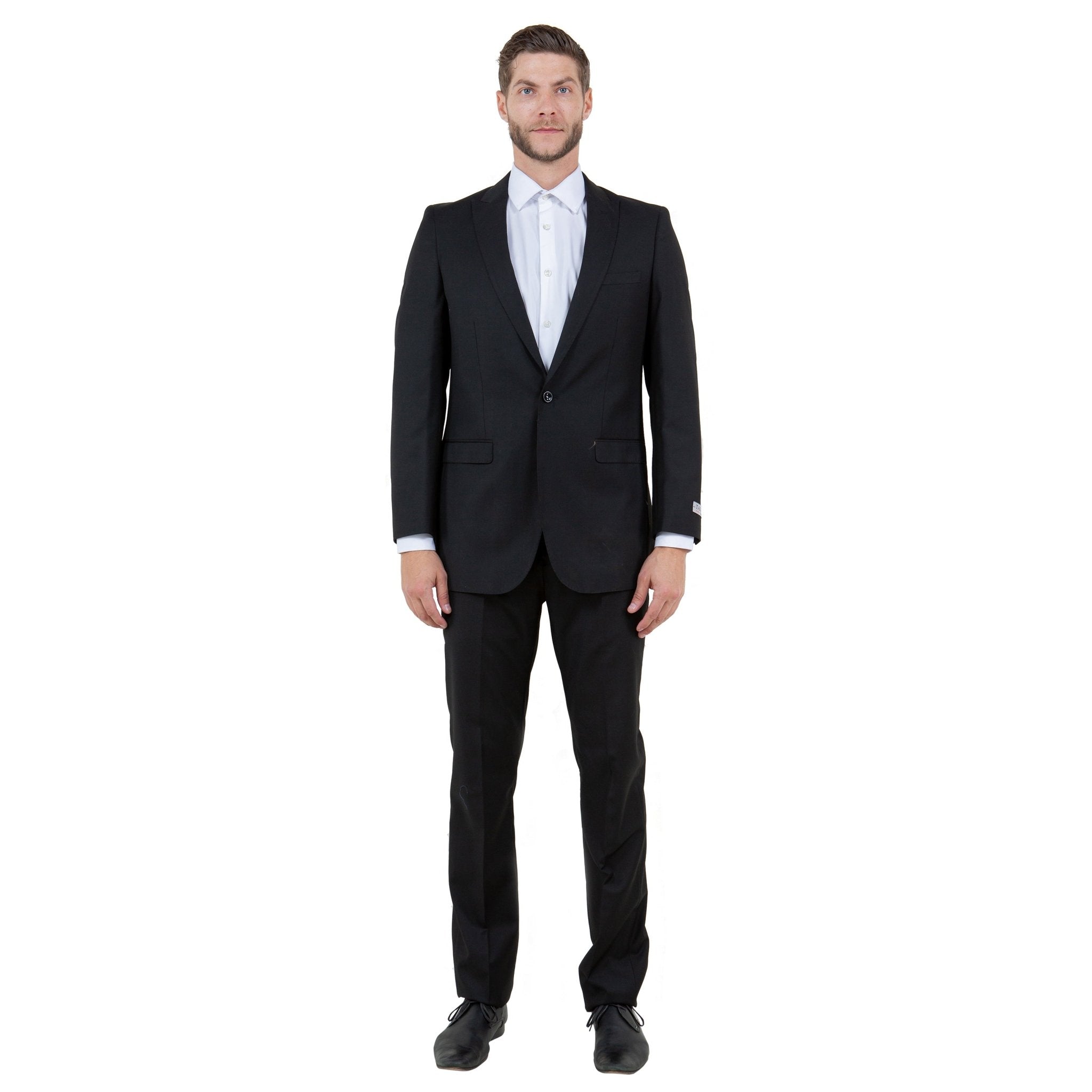 Black Solid 2 - PC Slim Fit Performance Stretch Suits - Bundle Bus