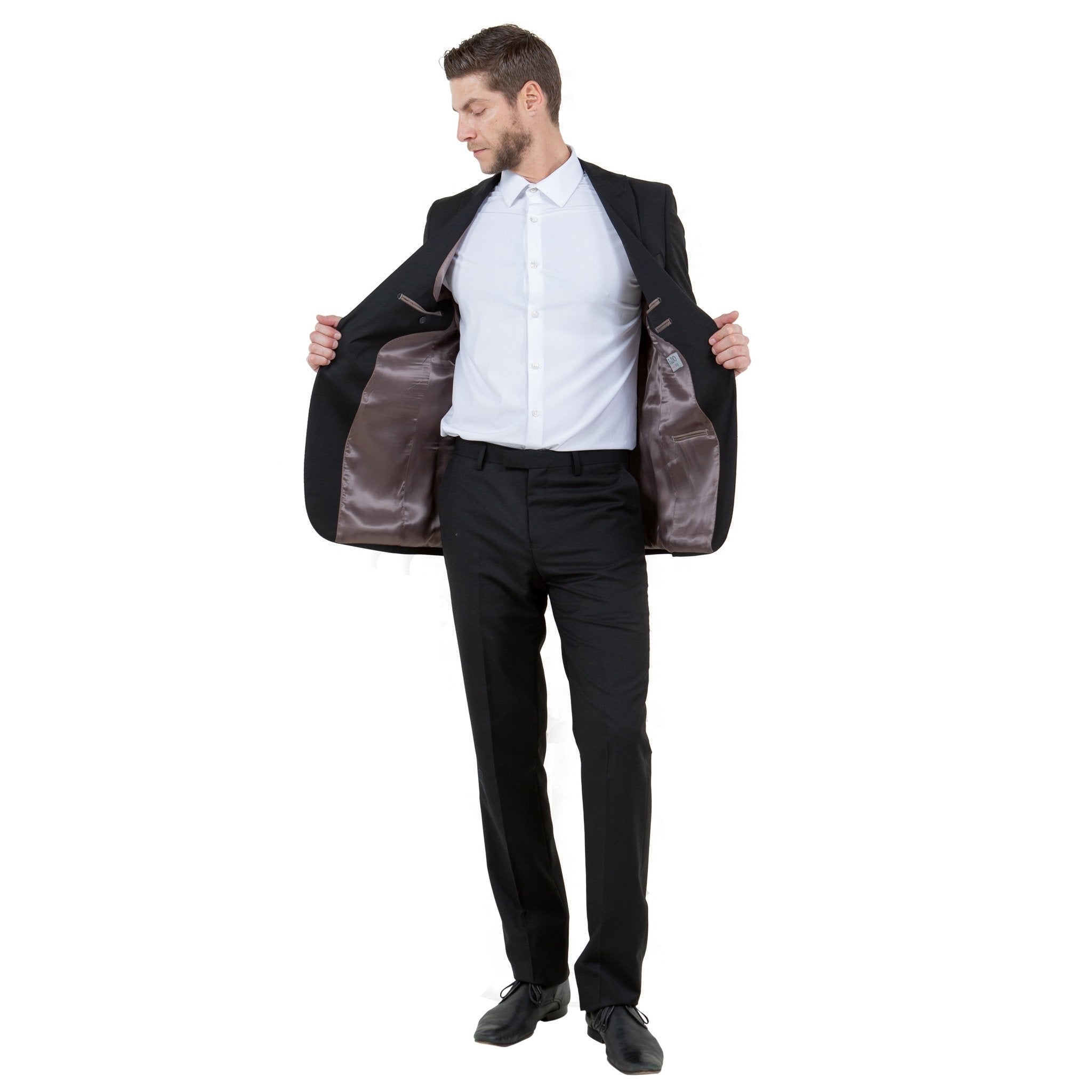 Black Solid 2 - PC Slim Fit Performance Stretch Suits - Bundle Bus