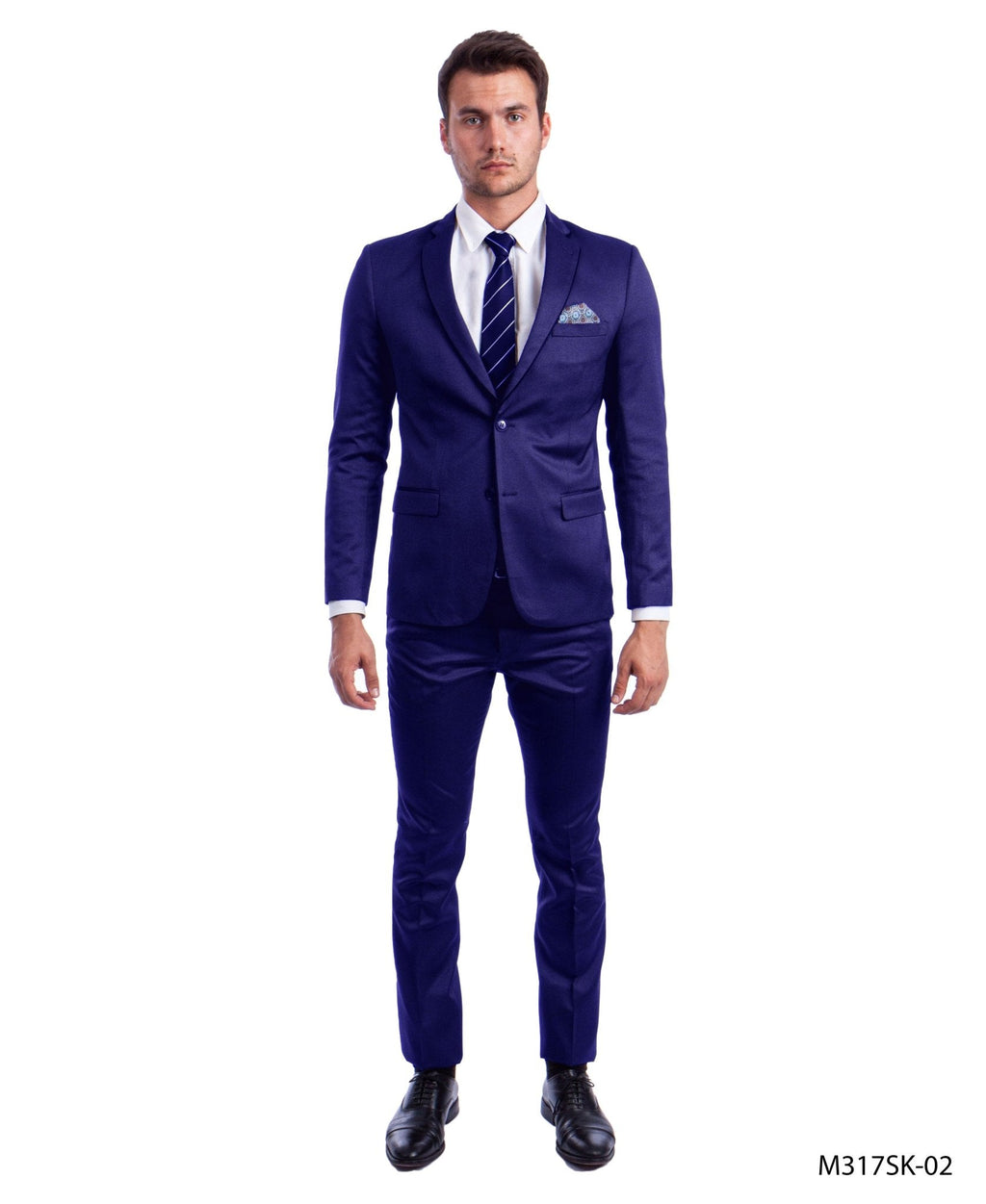 Blue 2 PC Birdseye Suit Skinny Fit Suits - Bundle Bus