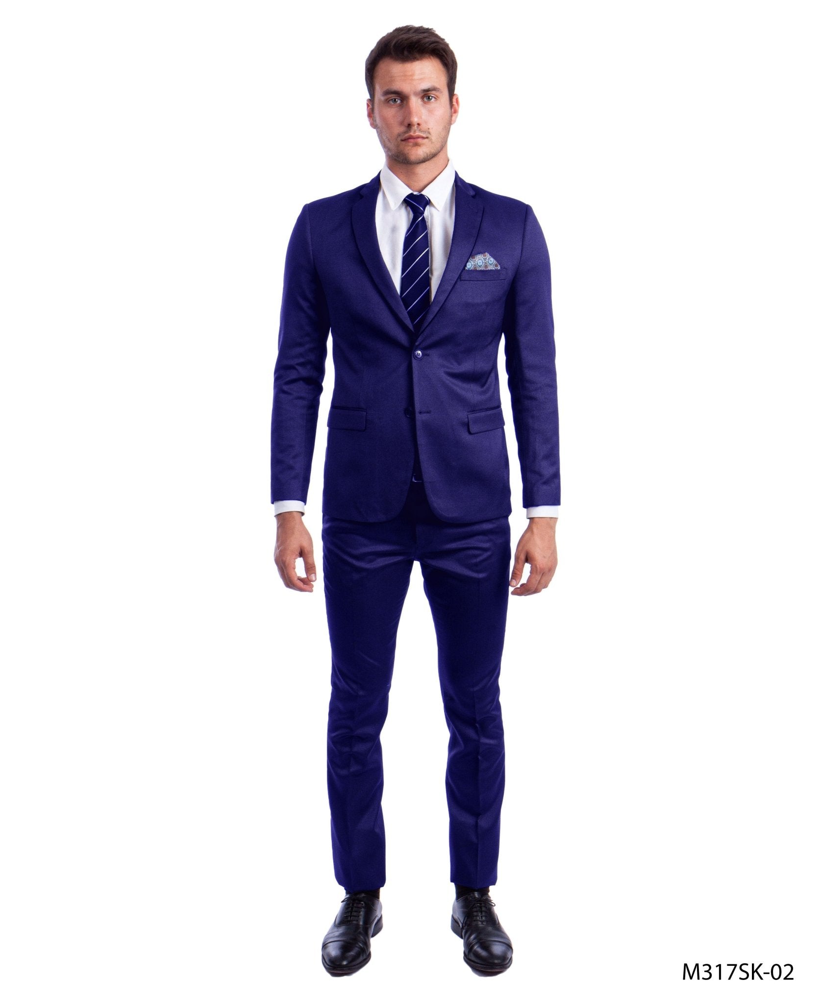 Blue 2 PC Birdseye Suit Skinny Fit Suits - Bundle Bus