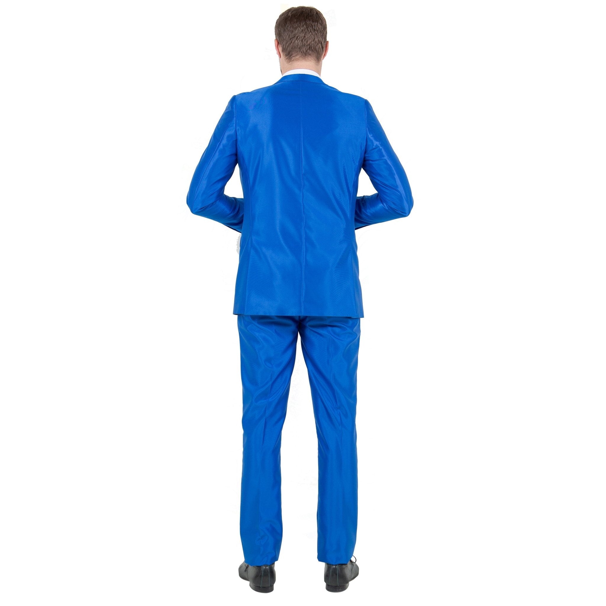 Blue Men's Sharskin Slim - Fit 3 - Piece Suit - Bundle Bus