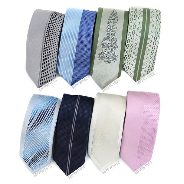 Blue Microfiber Poly Woven 2.25" Slim Panel Tie MPPW1616 - Bundle Bus