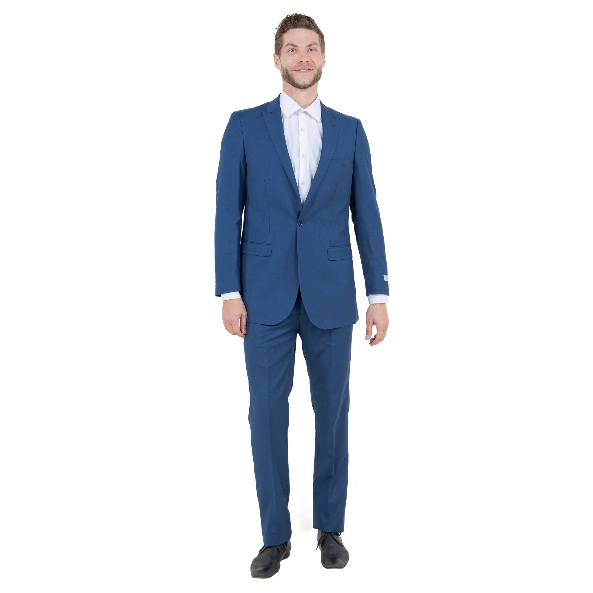 Blue Solid 2 - PC Slim Fit Performance Stretch Suits - Bundle Bus