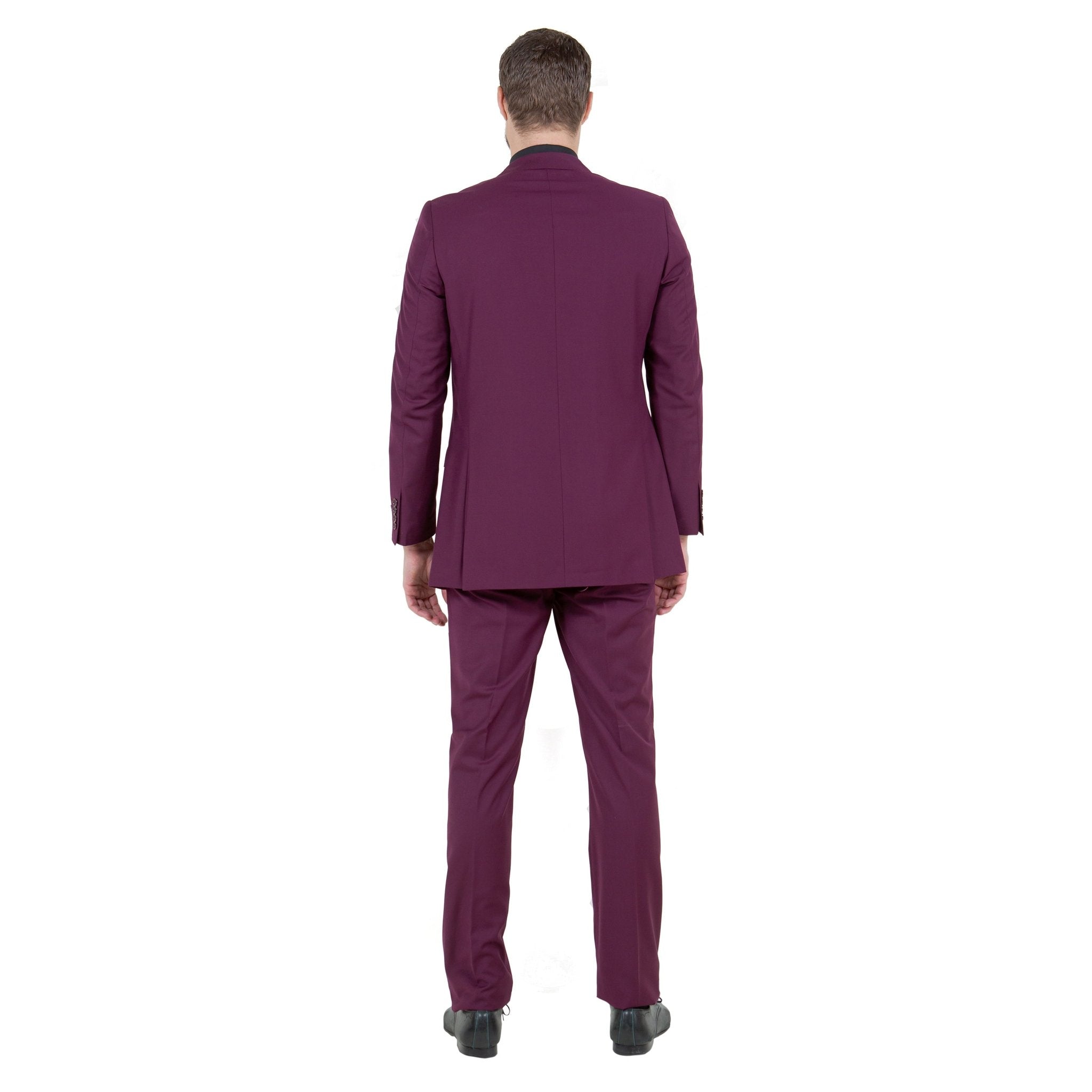 Burgundy Solid 2 - PC Slim Fit Performance Stretch Suits - Bundle Bus