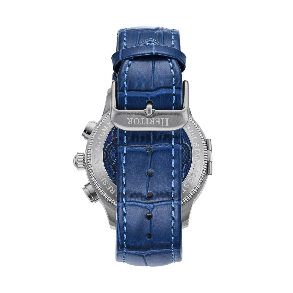 Heritor Automatic Apostle Leather Band Watch with Day/Date