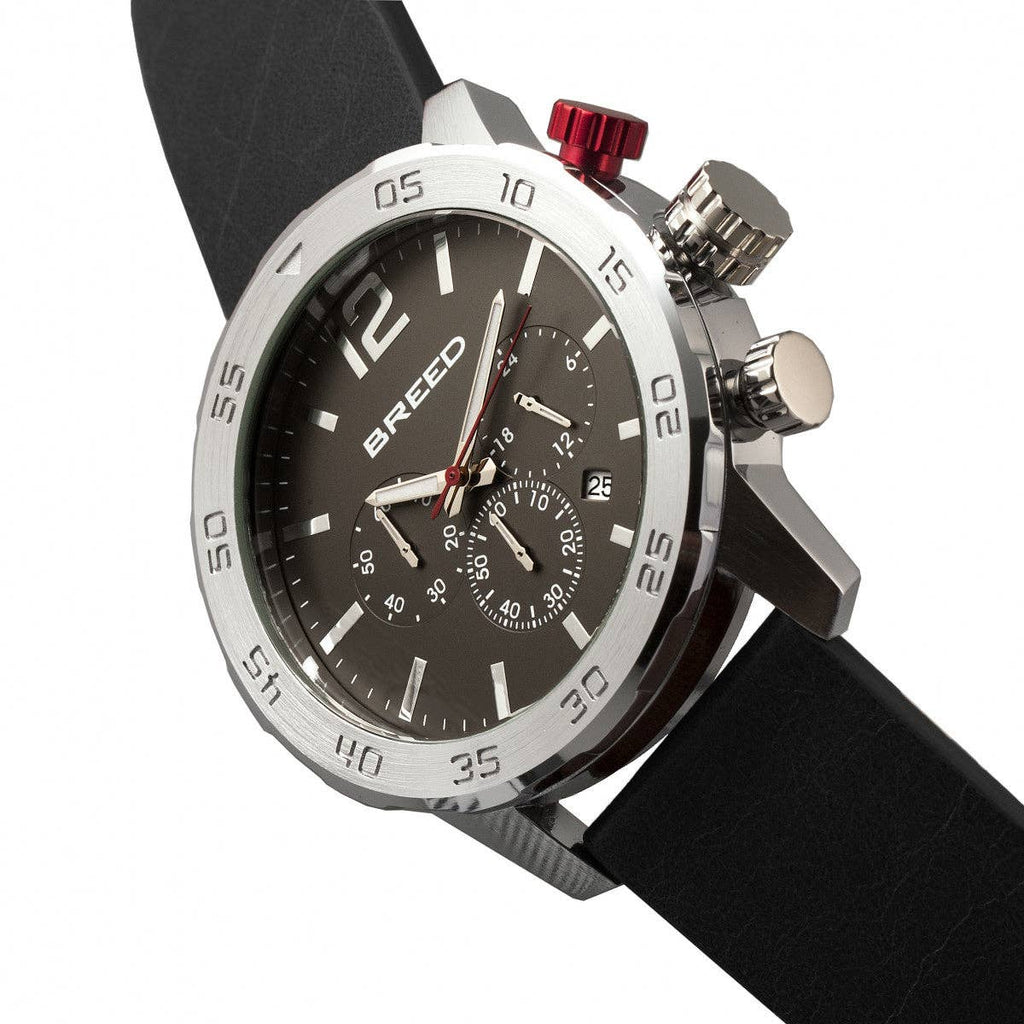 Breed Manuel Chronograph Leather-Band Watch with Date