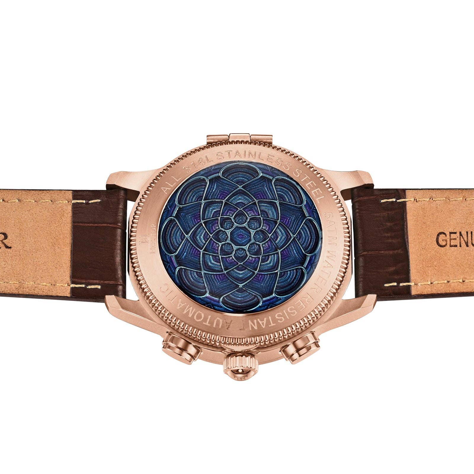 Heritor Automatic Apostle Leather Band Watch with Day/Date