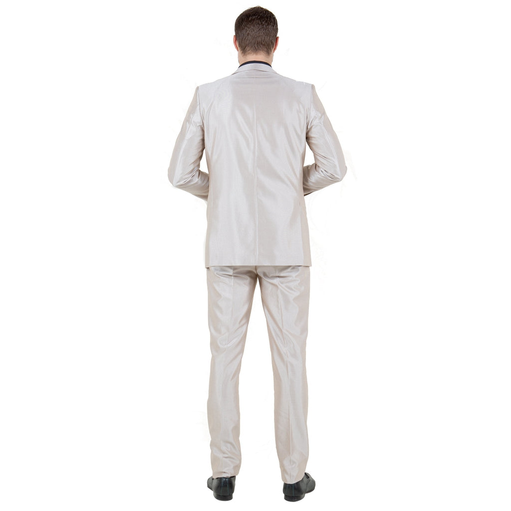 Champagne Men's Sharskin Slim - Fit 3 - Piece Suit - Bundle Bus