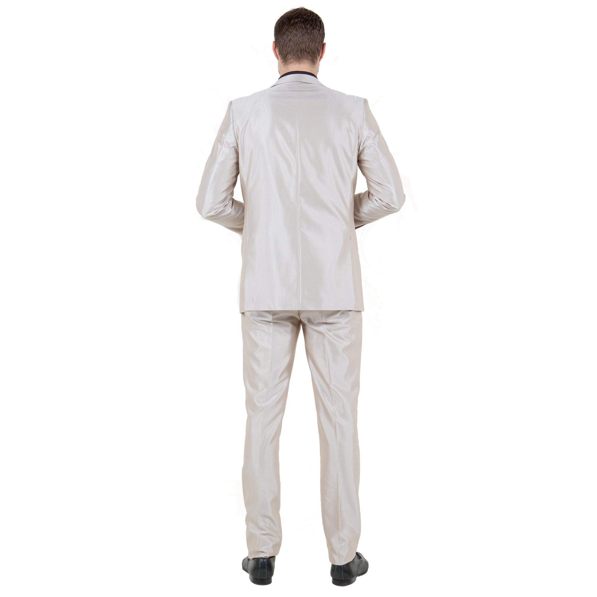 Champagne Men's Sharskin Slim - Fit 3 - Piece Suit - Bundle Bus