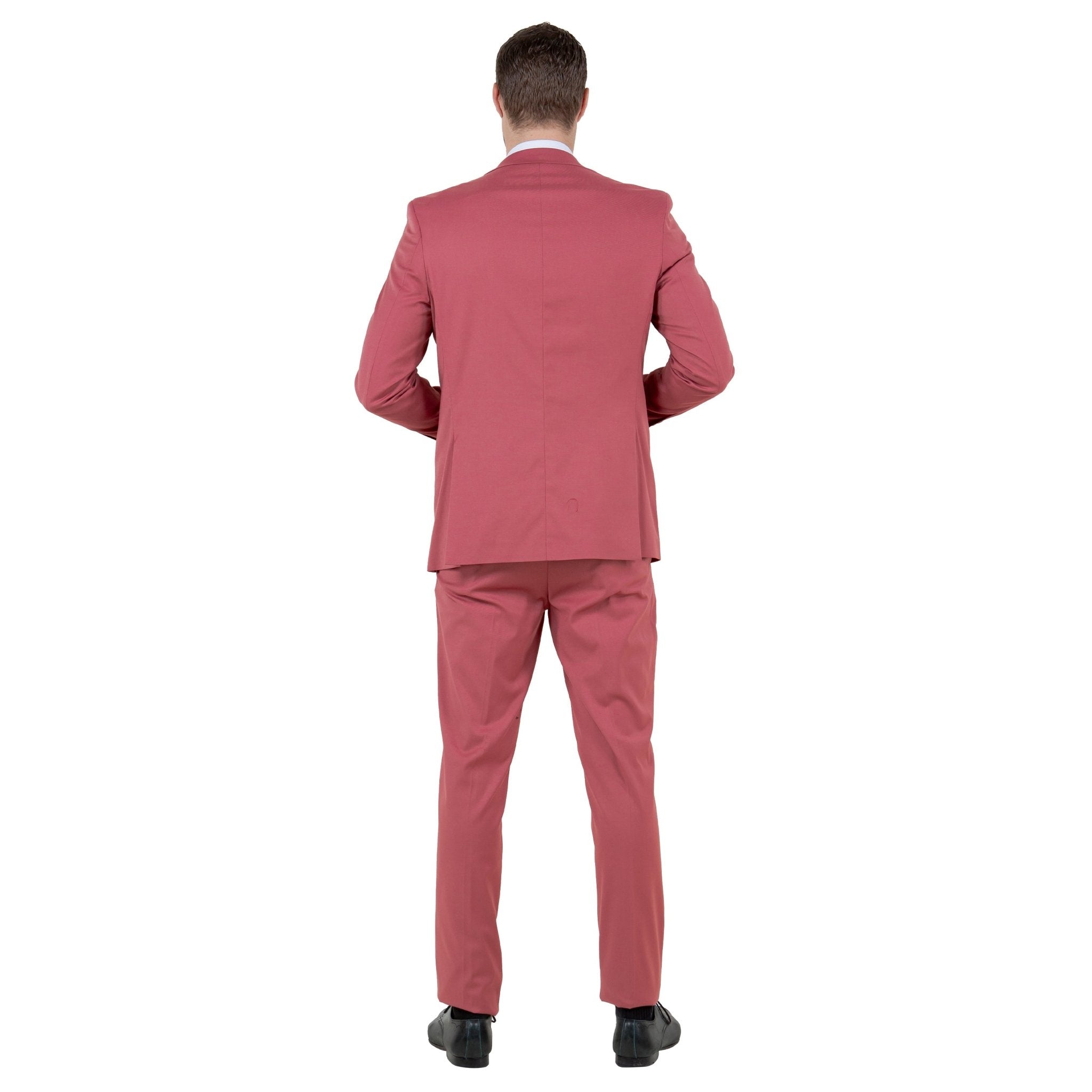 Coral Men's Ultra Slim - Fit 3pc Suit w/ Expandable Waistband - Bundle Bus