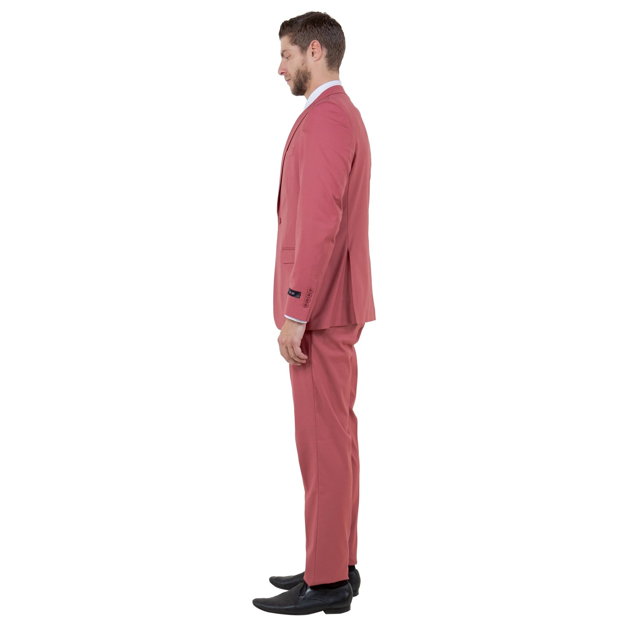 Coral Men's Ultra Slim - Fit 3pc Suit w/ Expandable Waistband - Bundle Bus