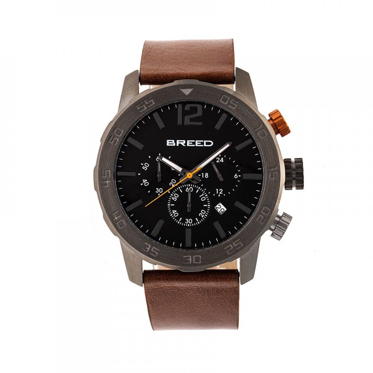 Breed Manuel Chronograph Leather-Band Watch with Date