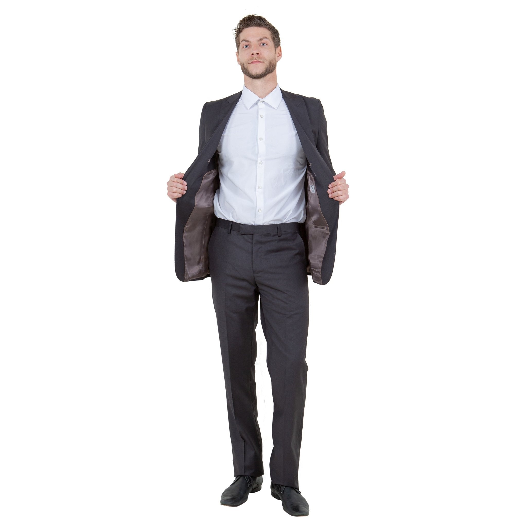Dk. Gray Solid 2 - PC Slim Fit Performance Stretch Suits - Bundle Bus
