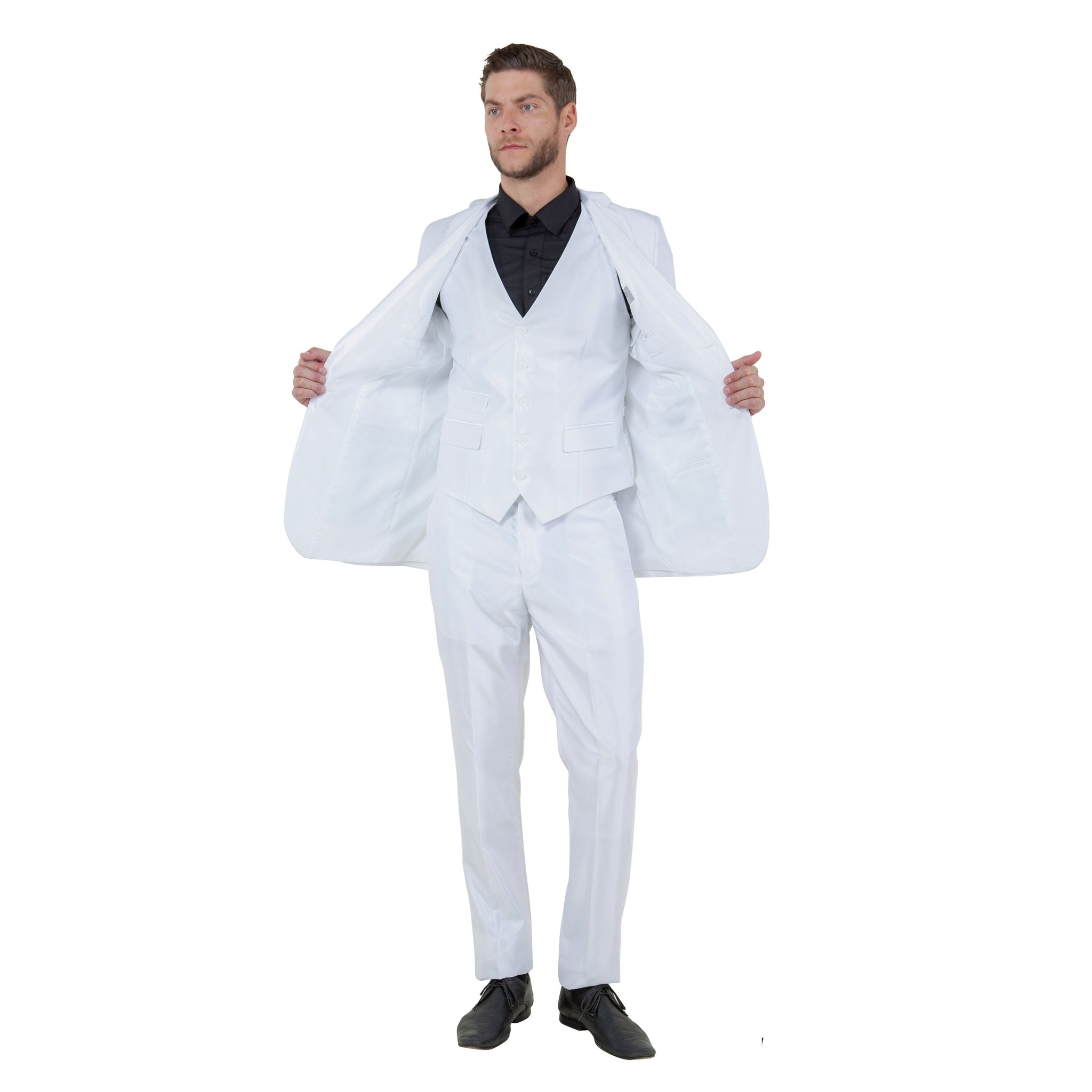 Dk. Taupe Men's Sharskin Slim - Fit 3 - Piece Suit - Bundle Bus