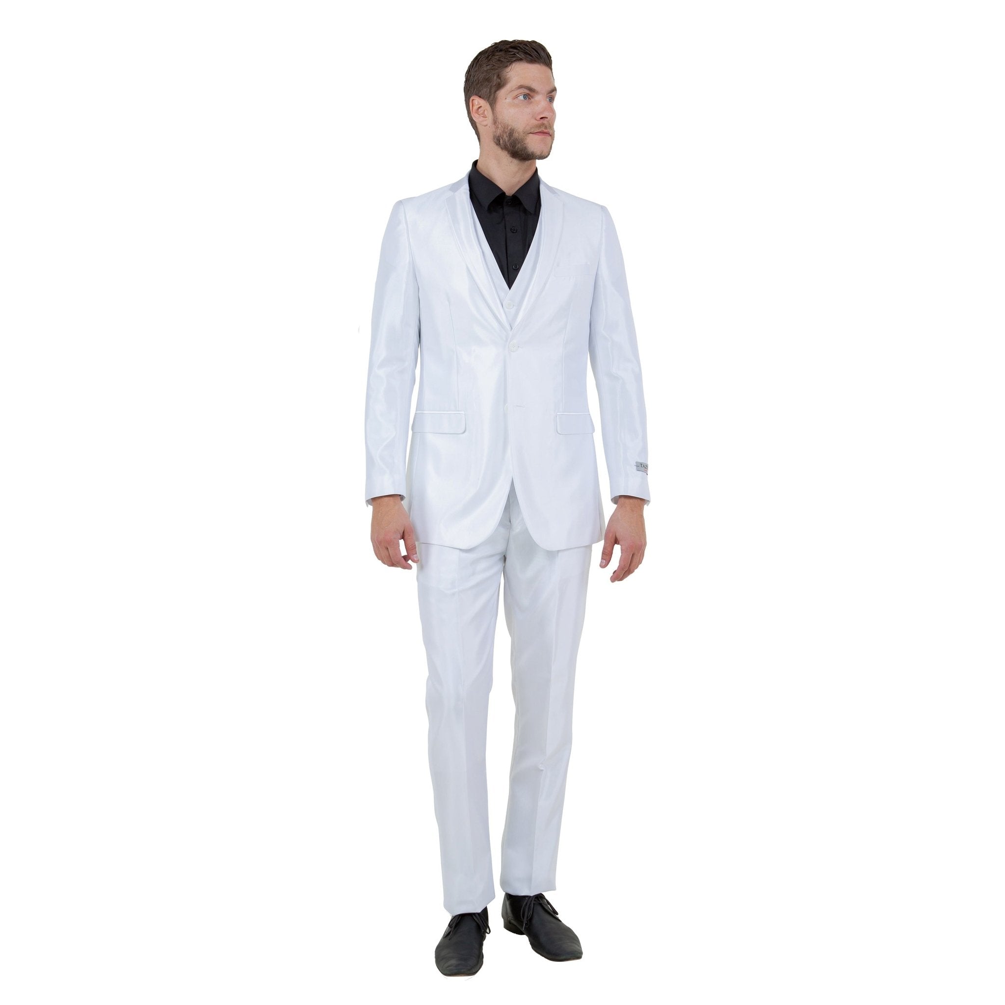 Dk. Taupe Men's Sharskin Slim - Fit 3 - Piece Suit - Bundle Bus