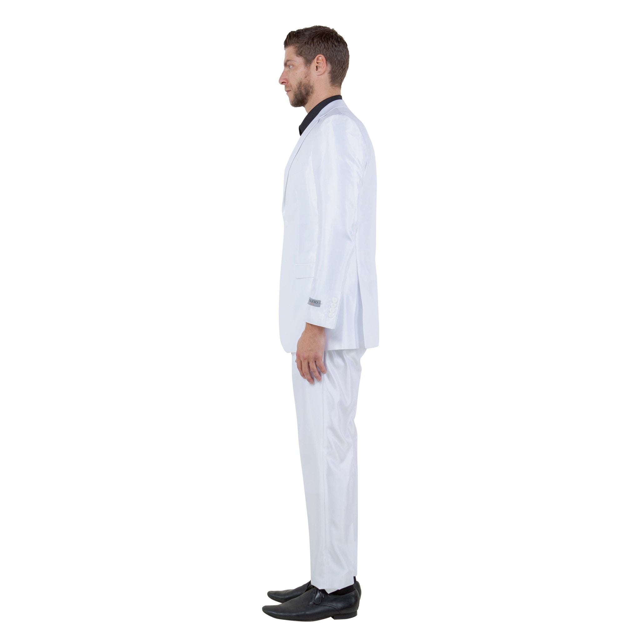 Dk. Taupe Men's Sharskin Slim - Fit 3 - Piece Suit - Bundle Bus