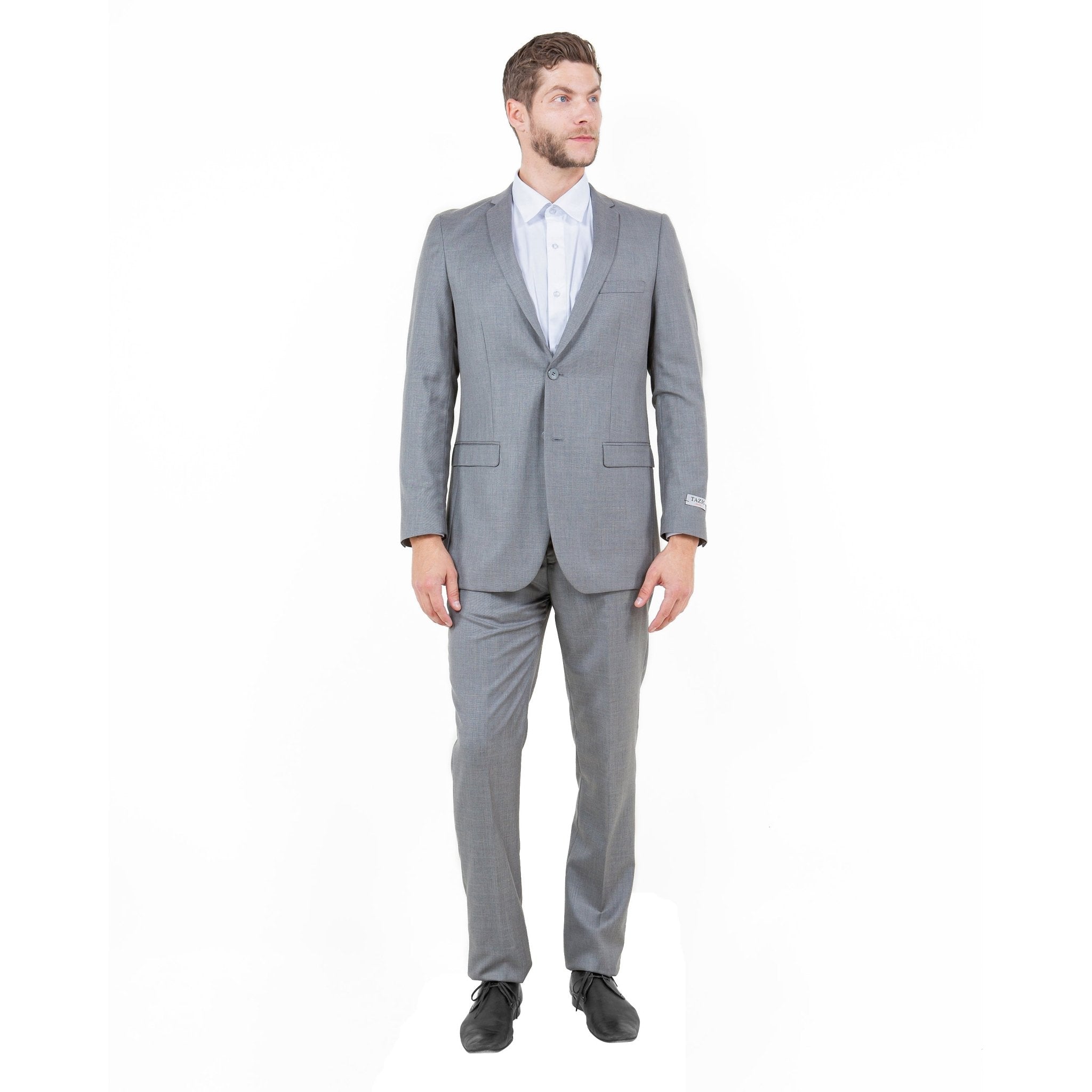 Earth Tan Men's 2pc Sharkskin Suit Slim - Fit - Bundle Bus