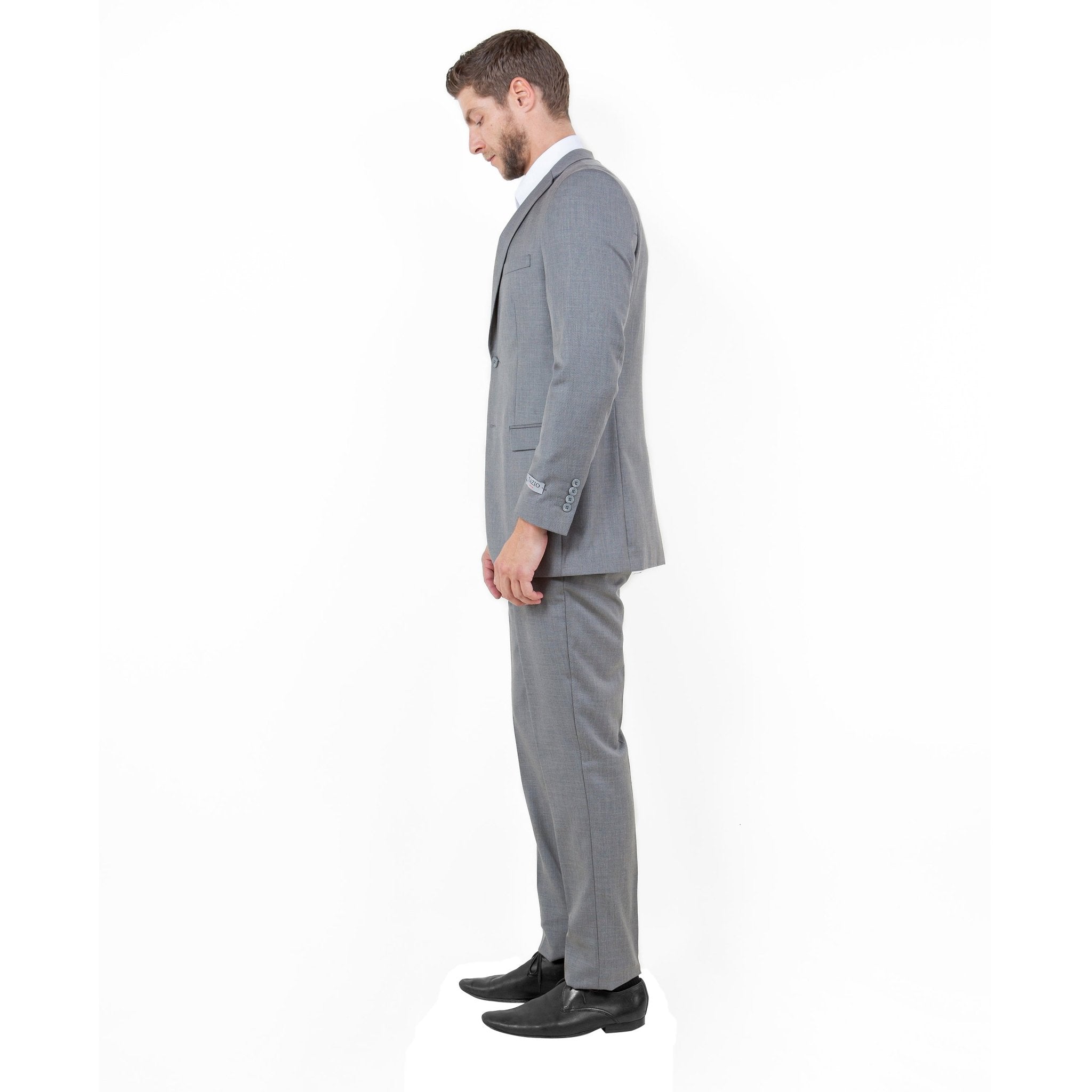 Earth Tan Men's 2pc Sharkskin Suit Slim - Fit - Bundle Bus