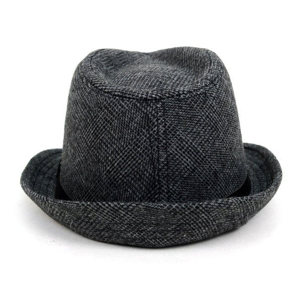 Fall/Winter Charcoal Trilby Fedora Hat with Black Leather Band - H1805024 - Bundle Bus