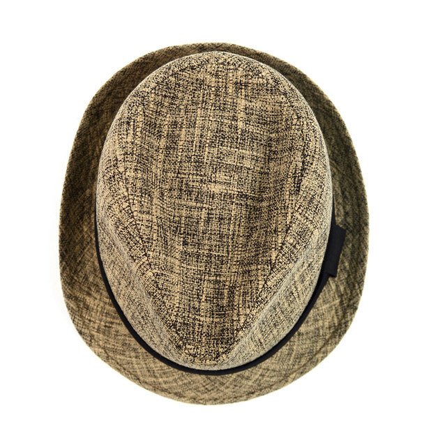 Fall/Winter Light Brown Trilby Fedora Hat with Black Band Trim - H1805023 - Bundle Bus