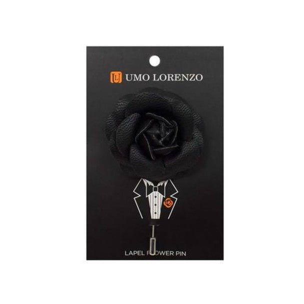 Faux Leather Poly Flower Lapel Pins - Bundle Bus